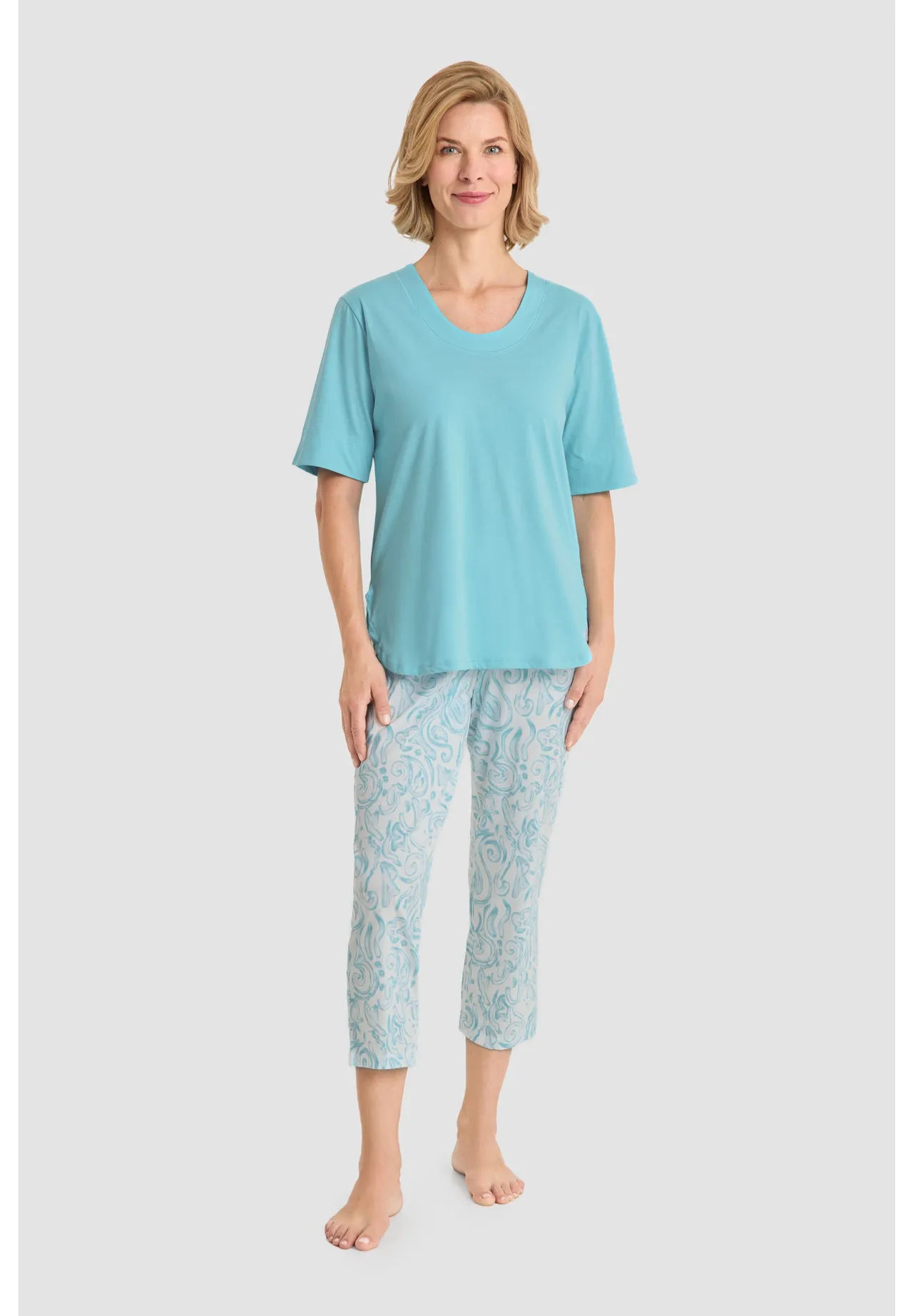 Bequemes Capri-Pyjama-Set aus Baumwolle