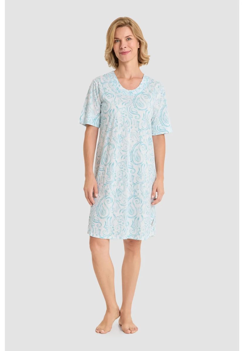 Knielanges Schlafhemd mit Paisley-Muster