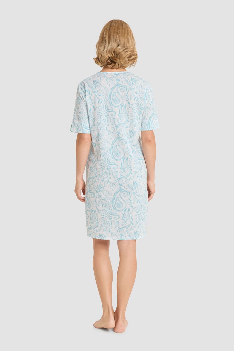 Knielanges Schlafhemd mit Paisley-Muster