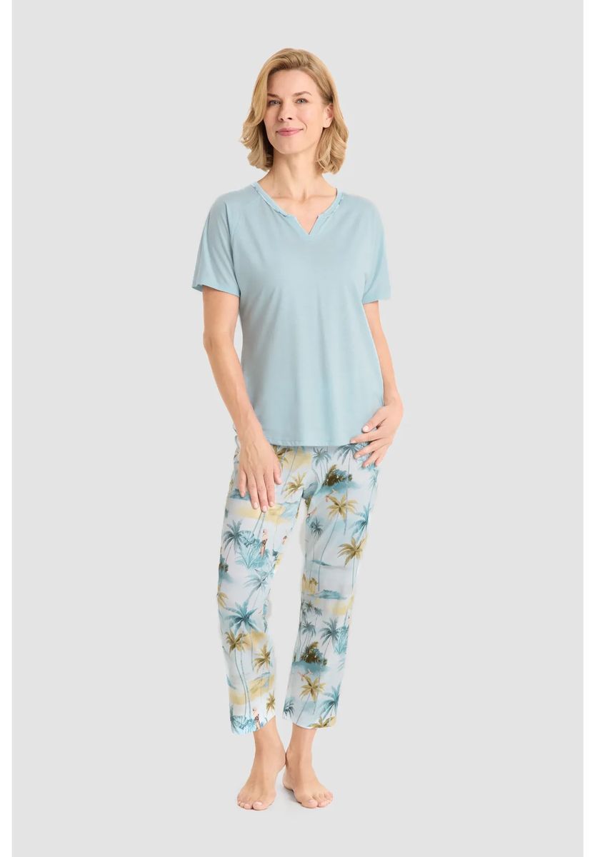 Pyjamaset mit Palmenmuster