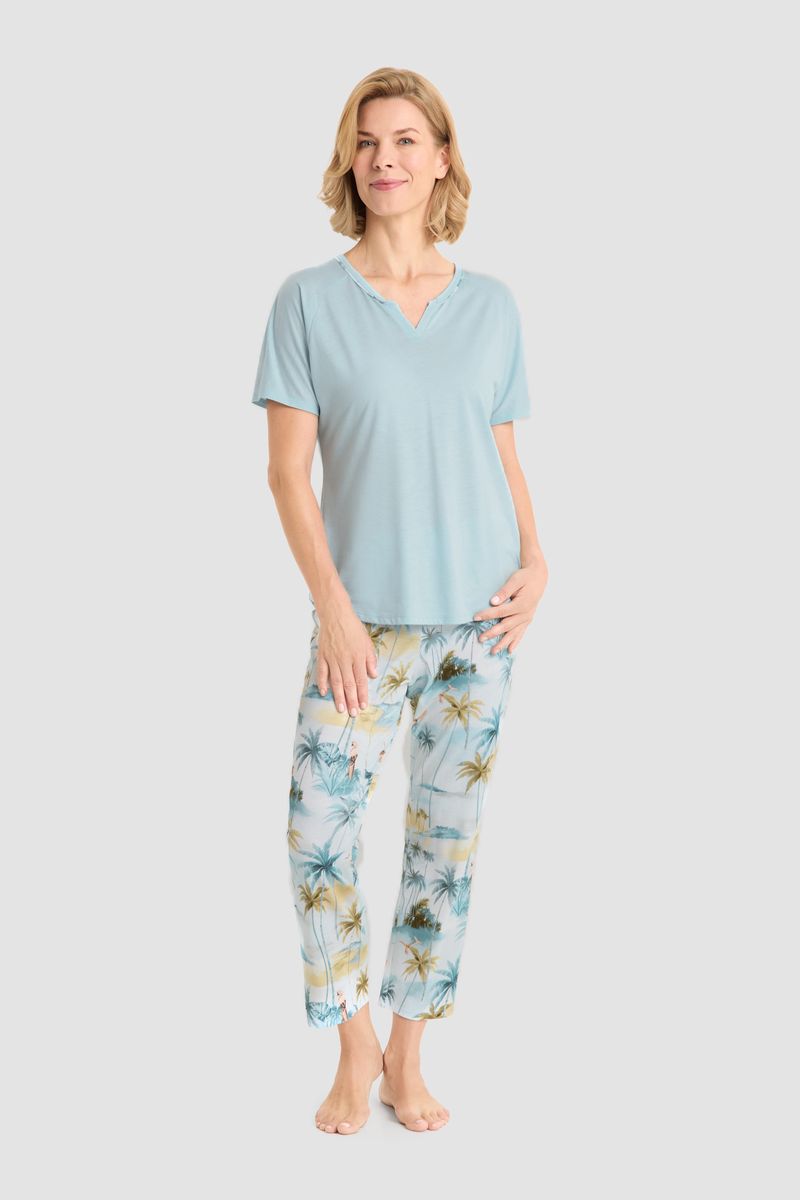 Pyjamaset mit Palmenmuster