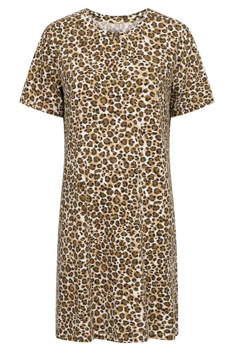 Knielanges Schlafshirt mit Leopardenmuster