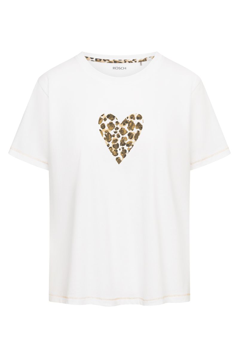 Baumwoll T-Shirt mit Herz-Print und lockerer Passform