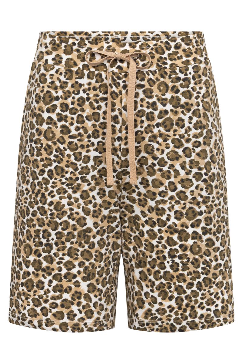 Loungeshorts mit Leopardenmuster und Kordelzug