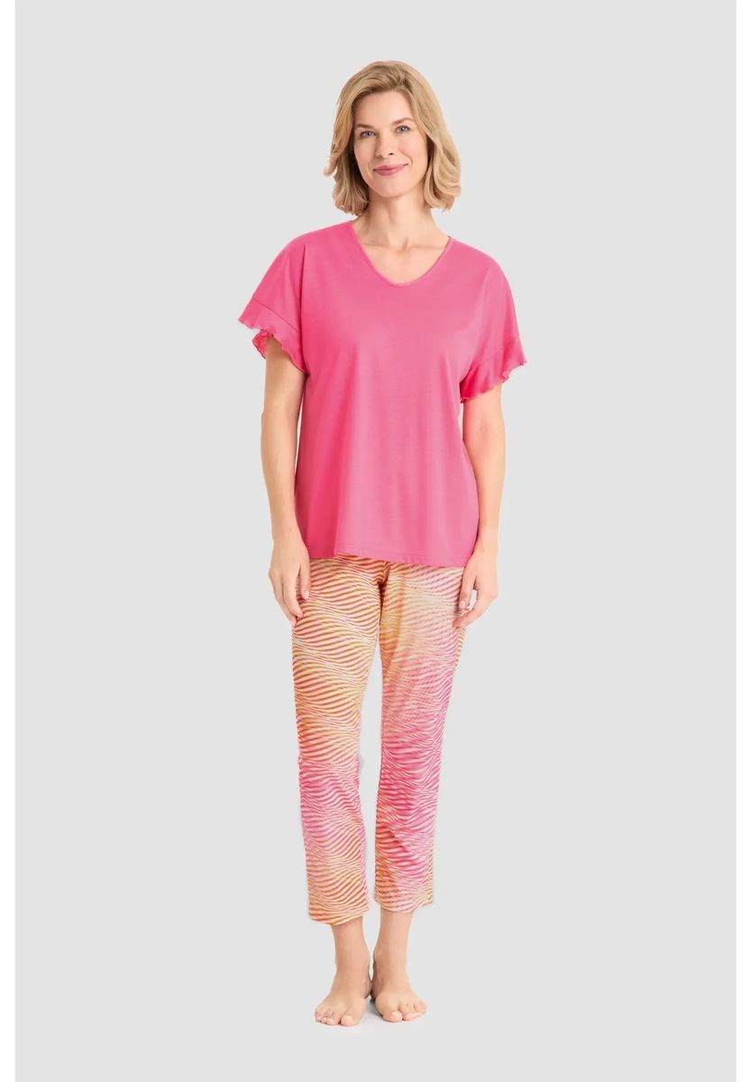 Bedruckter Pyjama mit kurzen Ärmeln