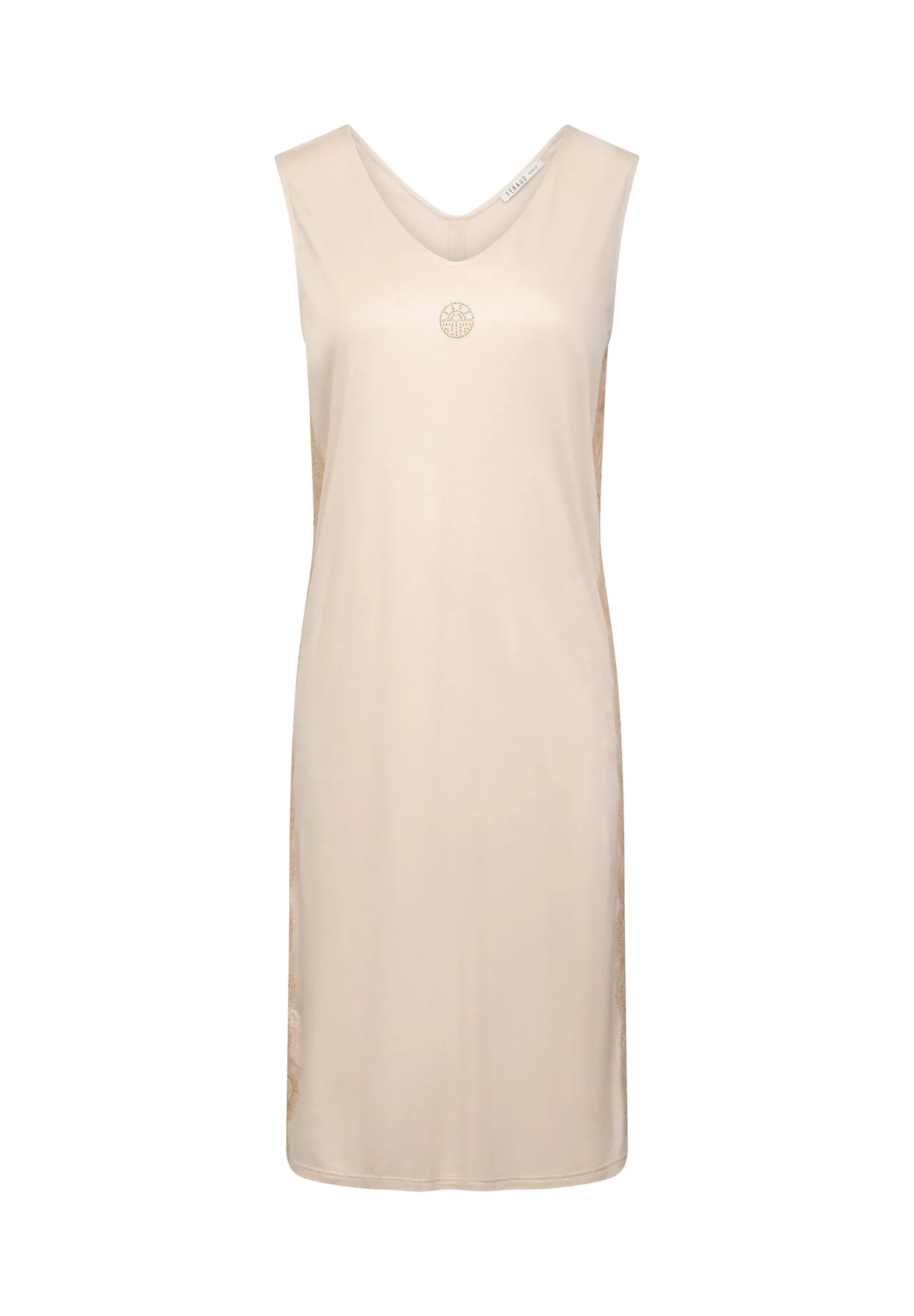 Ärmelloses Nachthemd-Unterkleid mit V-Ausschnitt