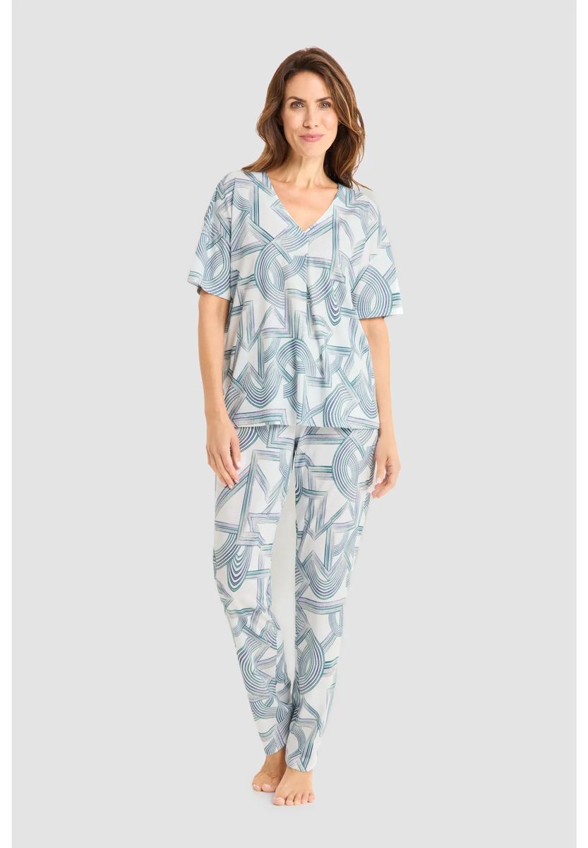 Loungewear-Set mit abstraktem Print