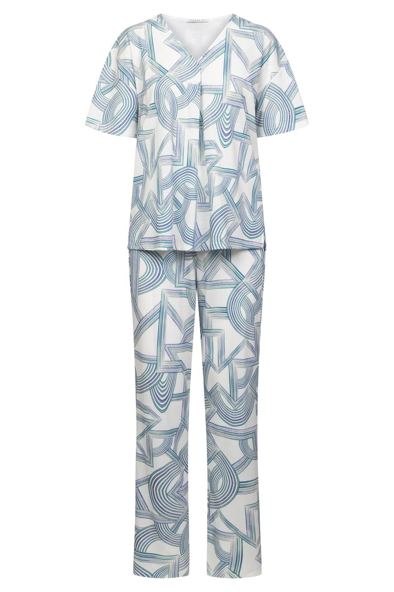 Loungewear-Set mit abstraktem Print