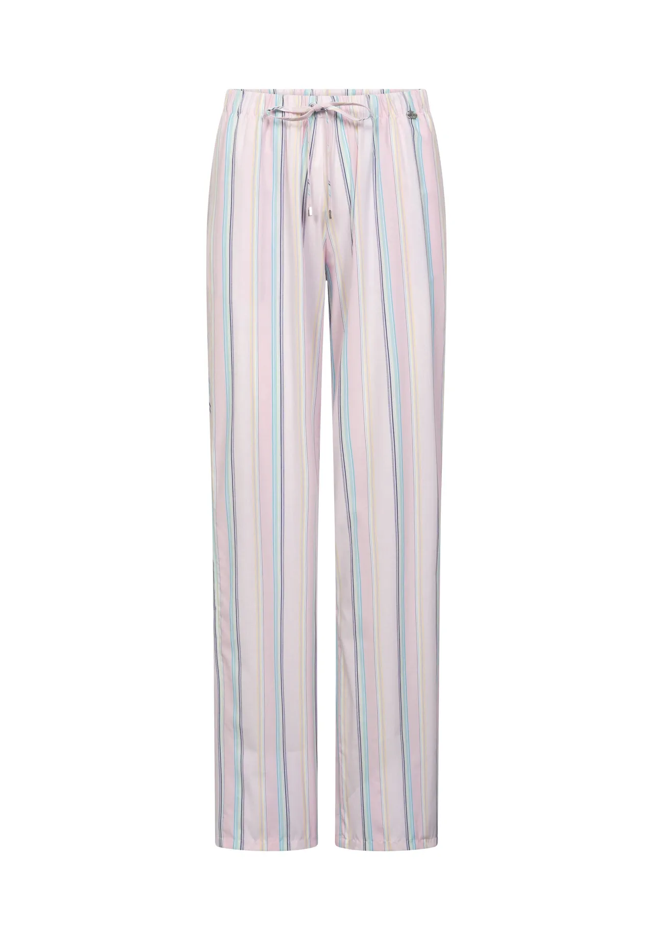 Gestreifte Baumwoll-Pyjamahose mit Kordelzug