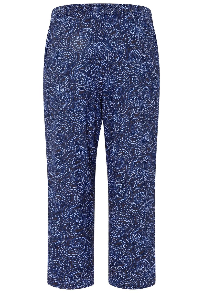 Blaue, bedruckte, kurze Loungewear-Hose