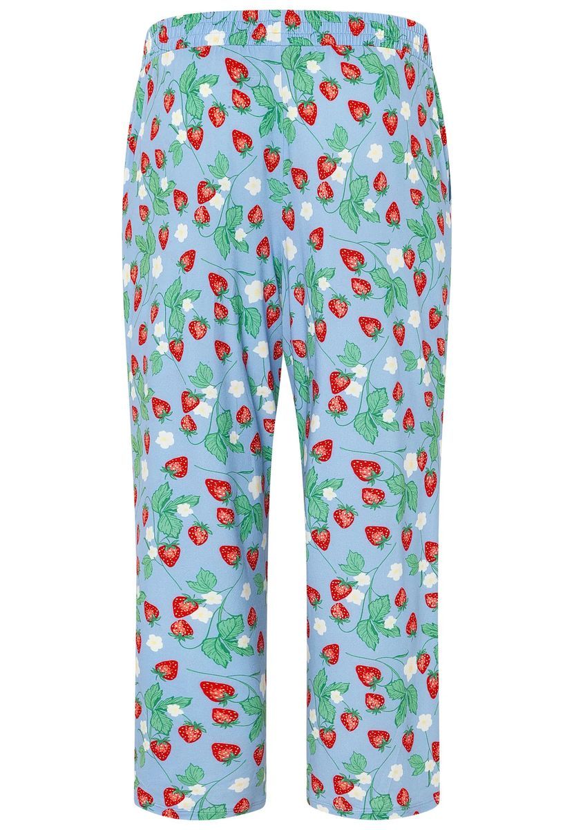 Cropped Loungewear Hose mit Erdbeermuster