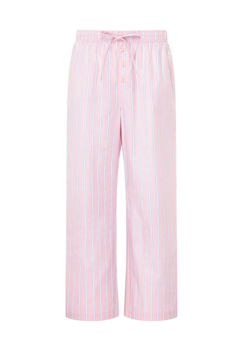 Gestreifte Baumwoll-Popeline-Loungewear-Hose