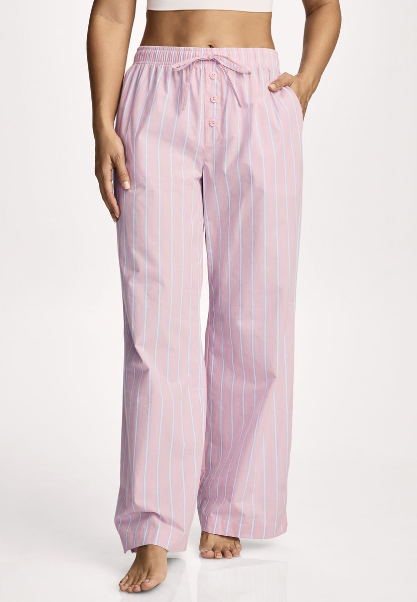 Gestreifte Baumwoll-Popeline-Loungewear-Hose