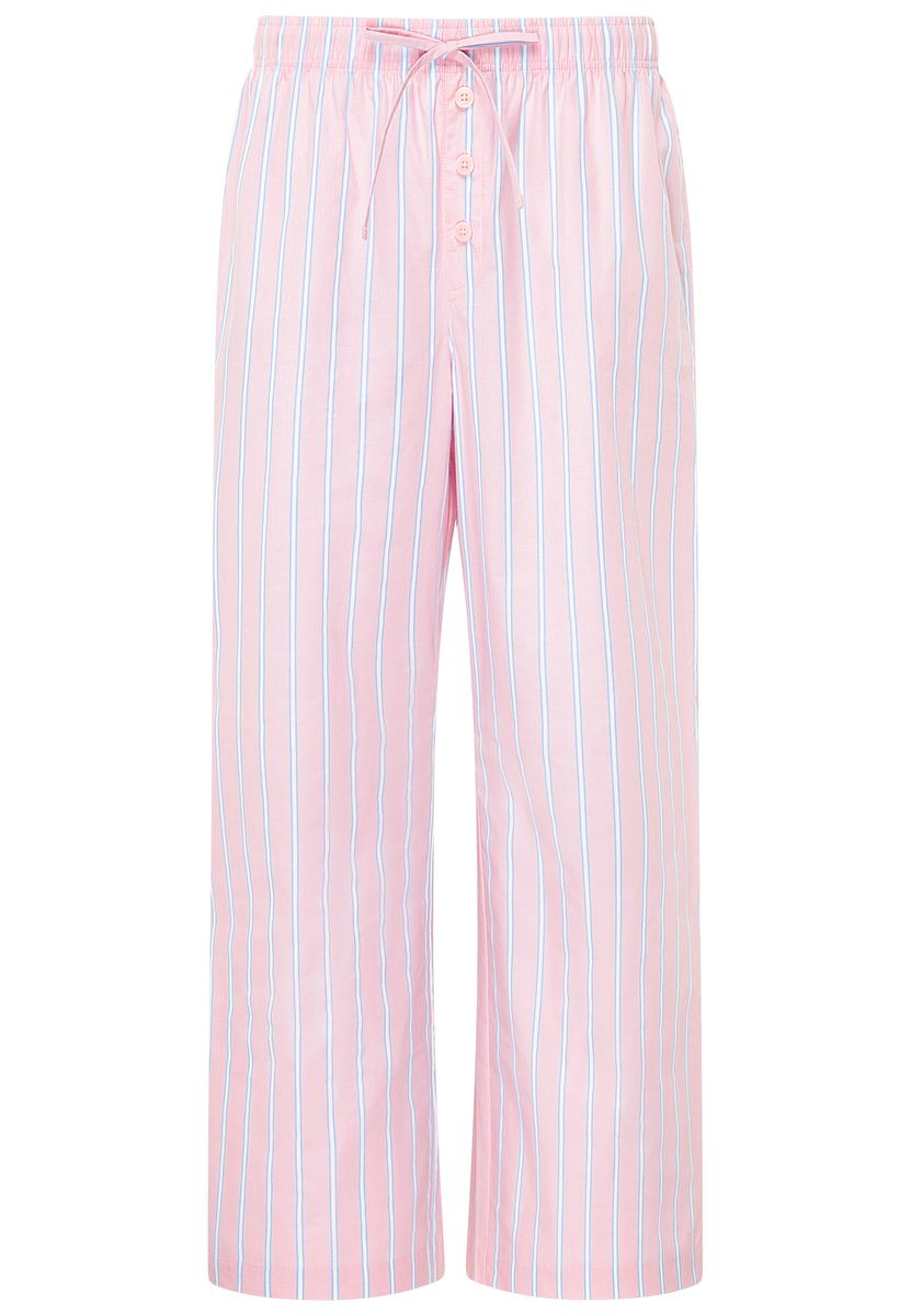 Gestreifte Baumwoll-Popeline-Loungewear-Hose