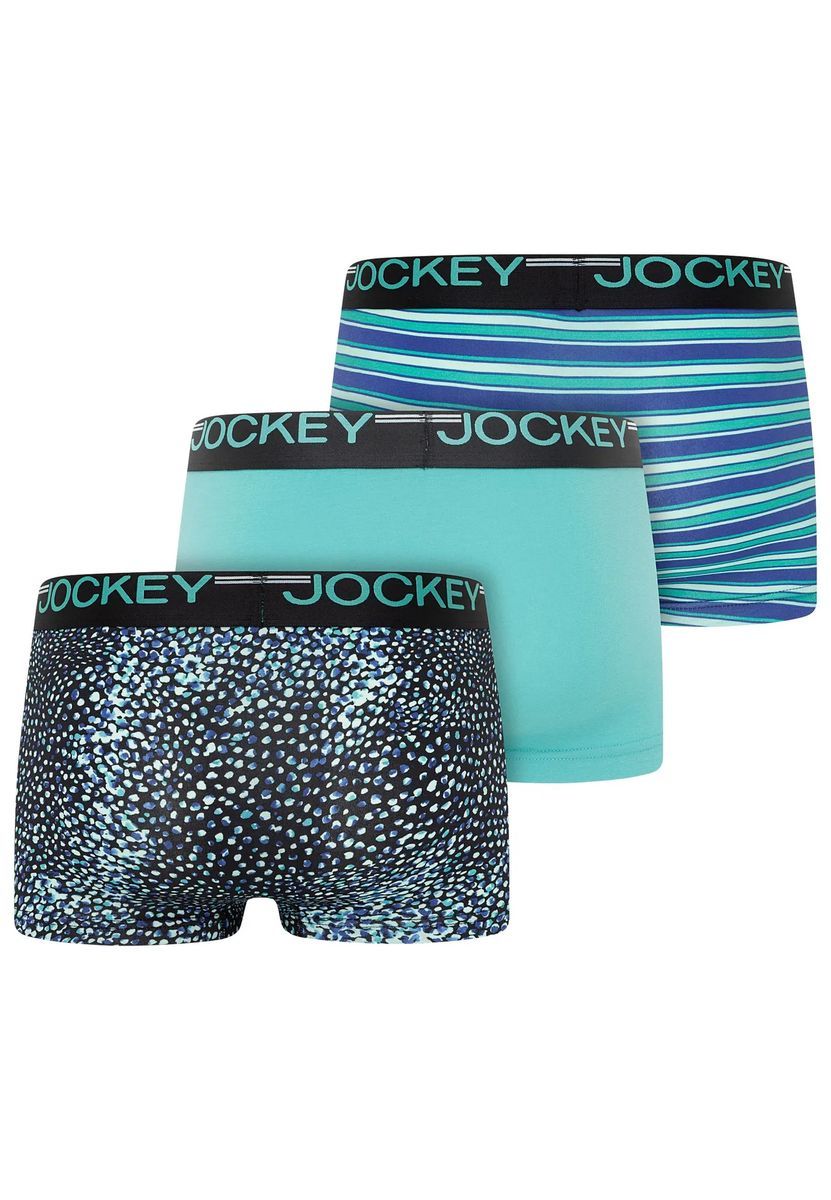 JOCKEY® Boxershorts "Cotton Stretch", 3er Pack, für Herren, blau|türkis, M