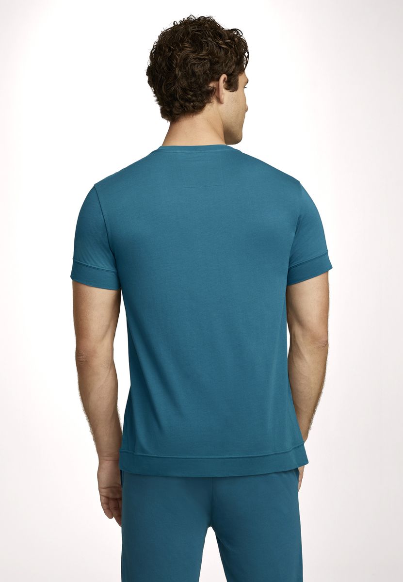 Herren Schlafshirt mit Henley-Ausschnitt