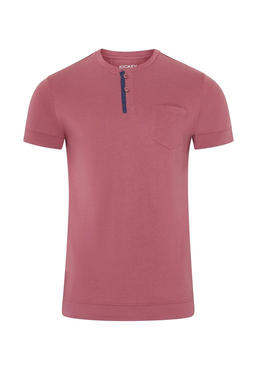 Herren Schlafshirt mit Henley-Ausschnitt
