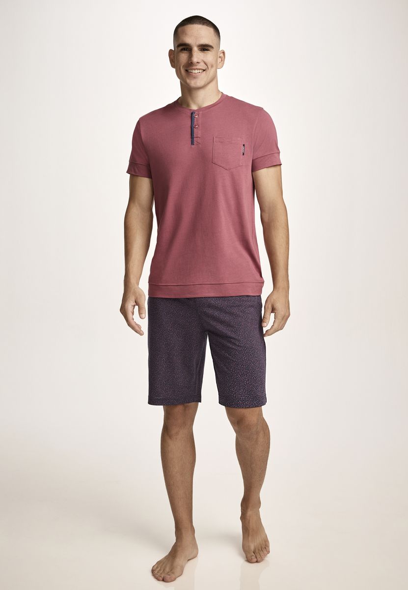 Gemusterte Lounge-Bermudashorts für Herren