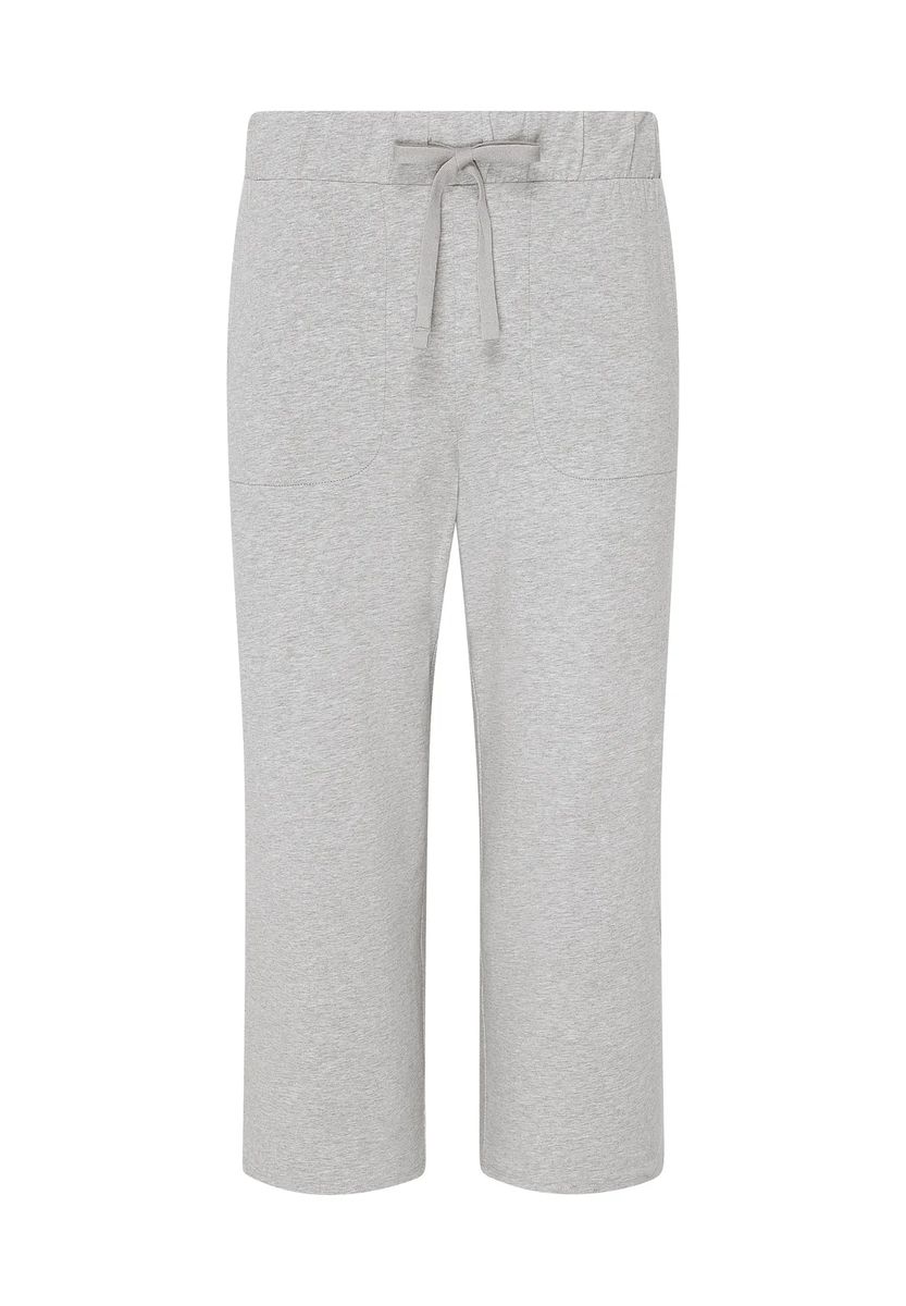 Graue Capri-Loungehose aus Baumwolle für Damen