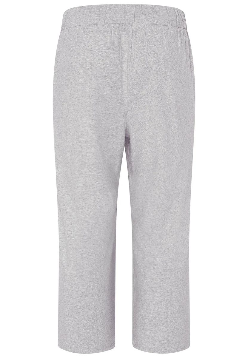 Graue Capri-Loungehose aus Baumwolle für Damen