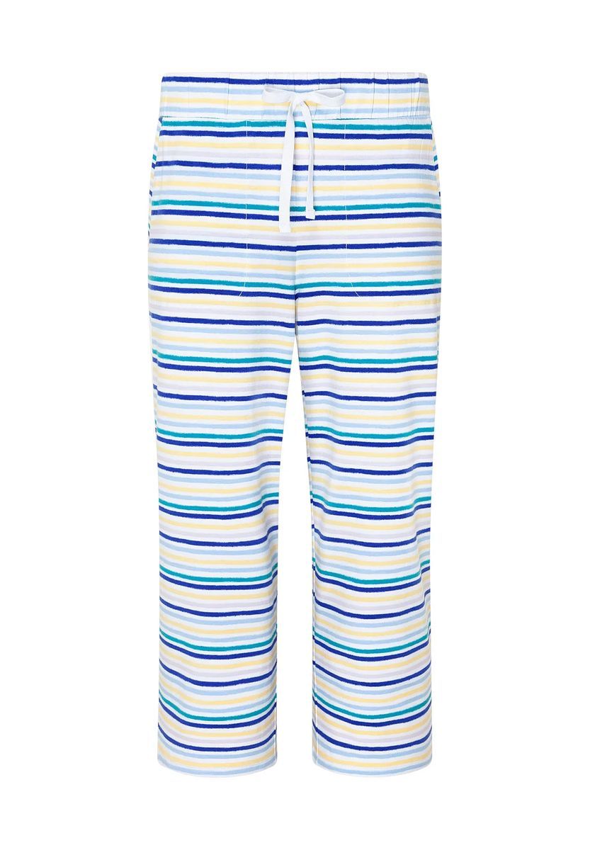 Gestreifte Capri-Pyjamahose mit Kordelzug