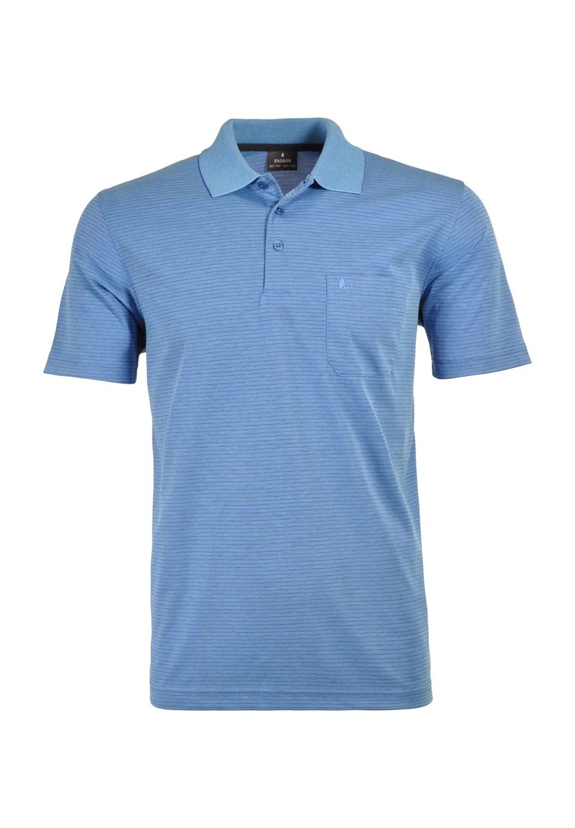 Herren Gestreiftes Kurzarm Poloshirt