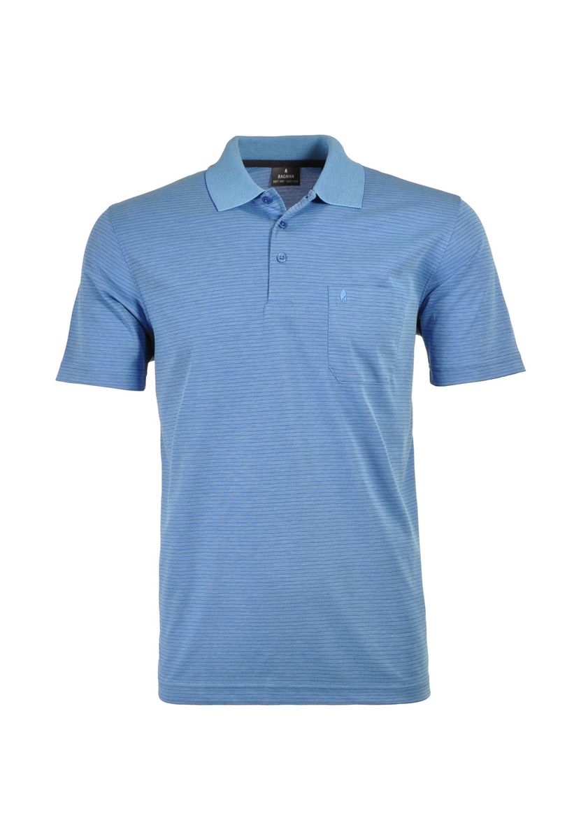 Herren Gestreiftes Kurzarm Poloshirt
