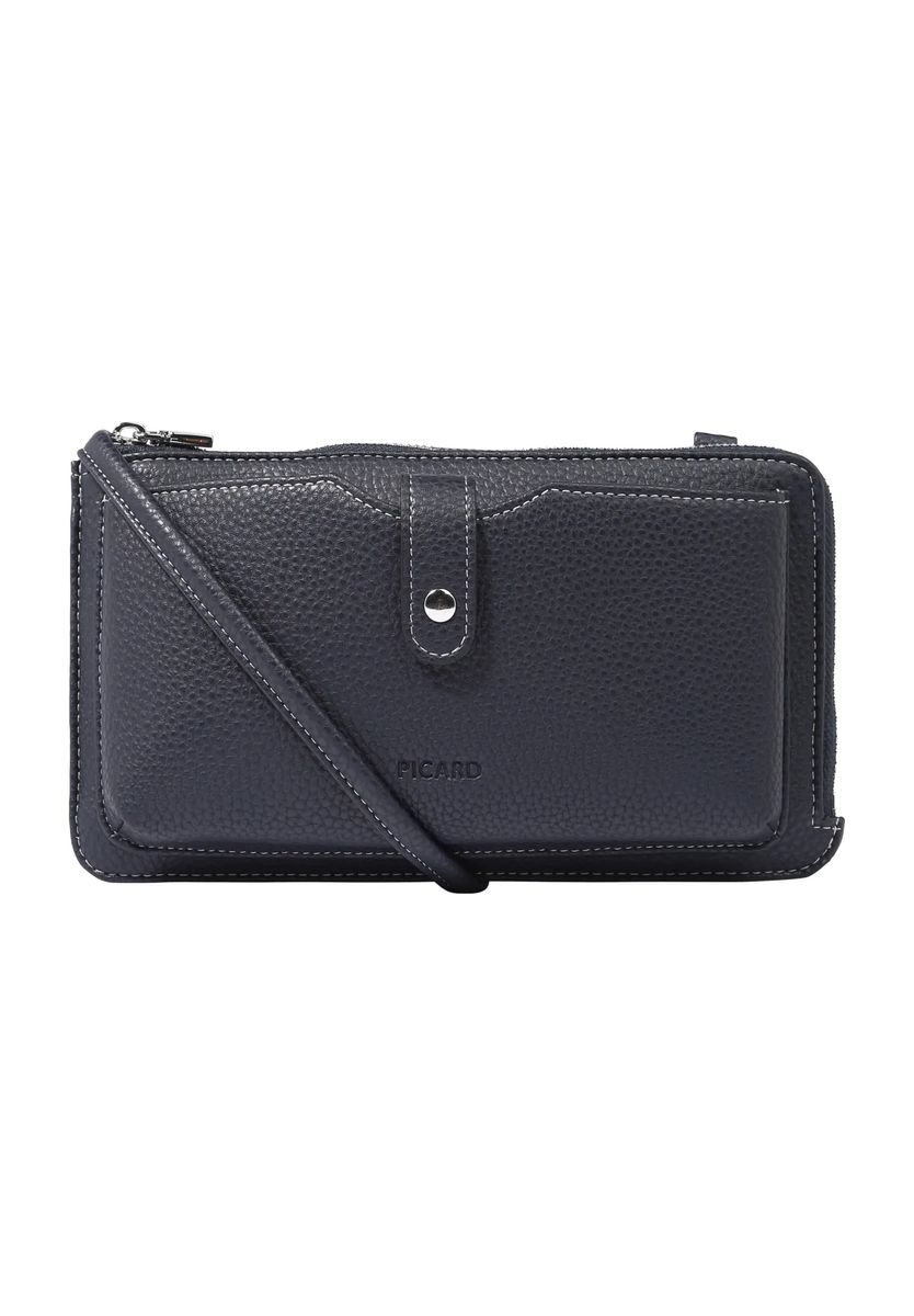 PICARD Smartphonetasche, Kunstleder, Zipper, Label, uni, blau