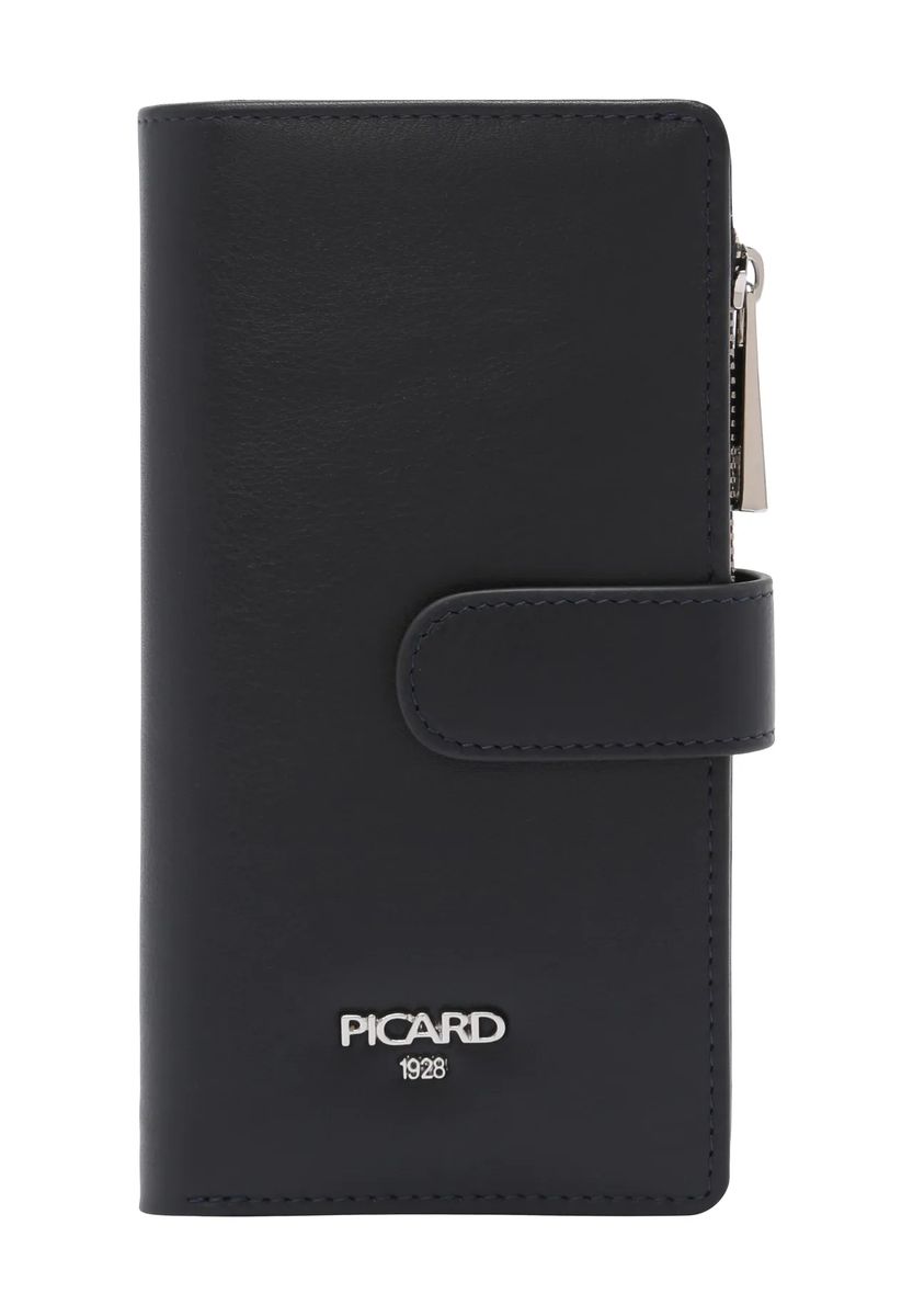 Leder-Bifold-Geldbörse mit Druckknopfverschluss