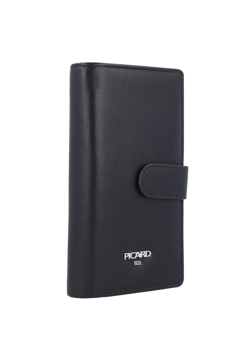 Leder-Bifold-Geldbörse mit Druckknopfverschluss