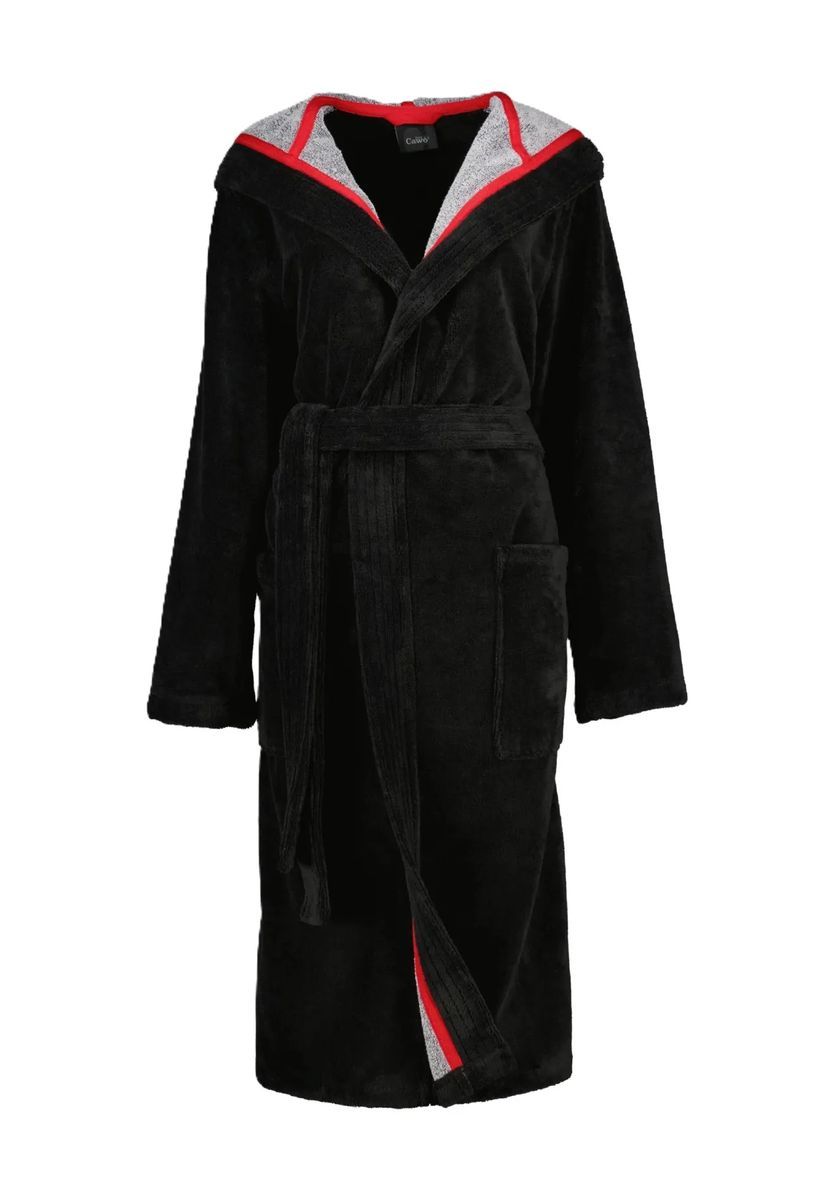 Herren Fleece Bademantel mit Kapuze und Gürtel