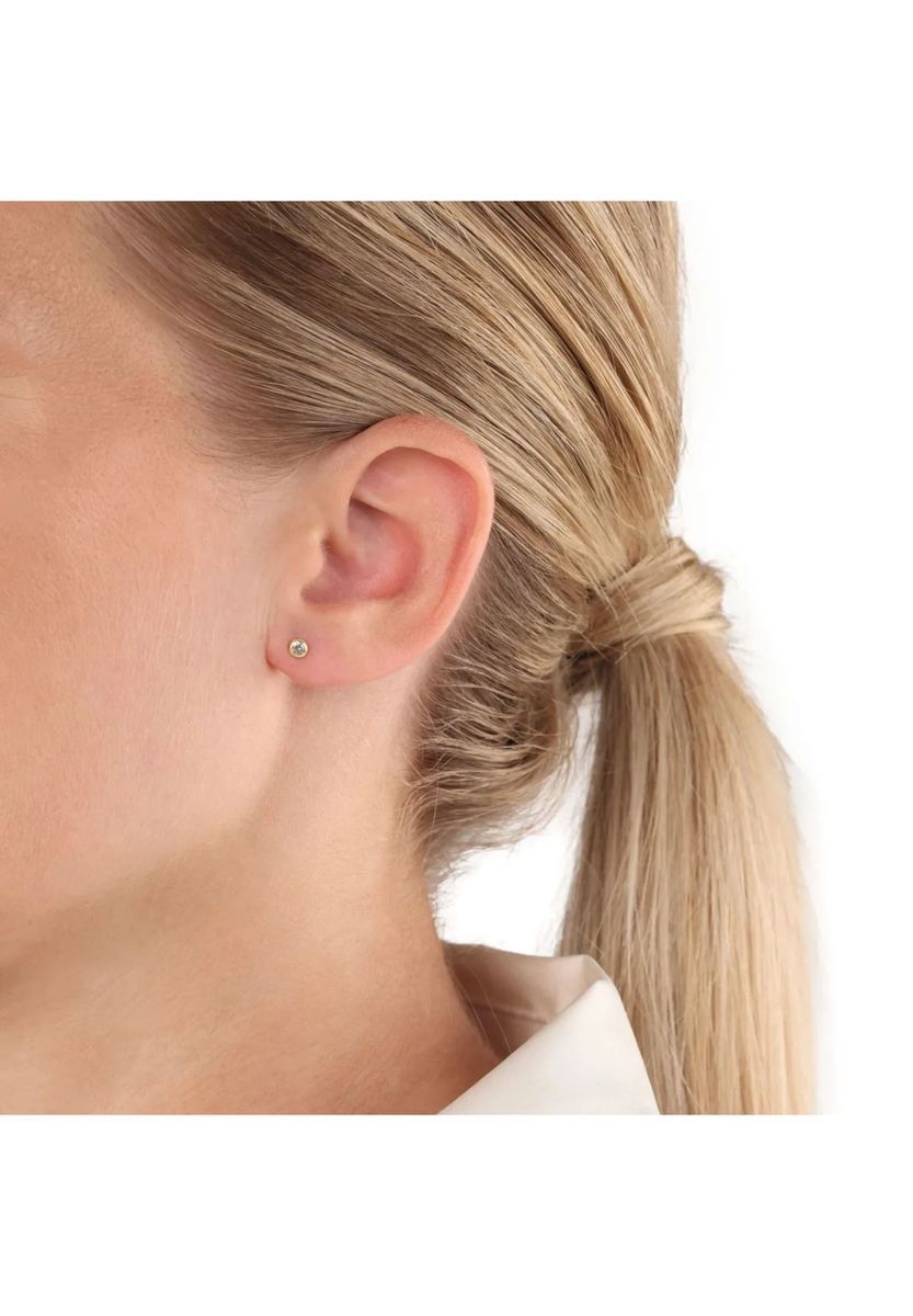 Klassische Goldohrstecker mit Zirkonia