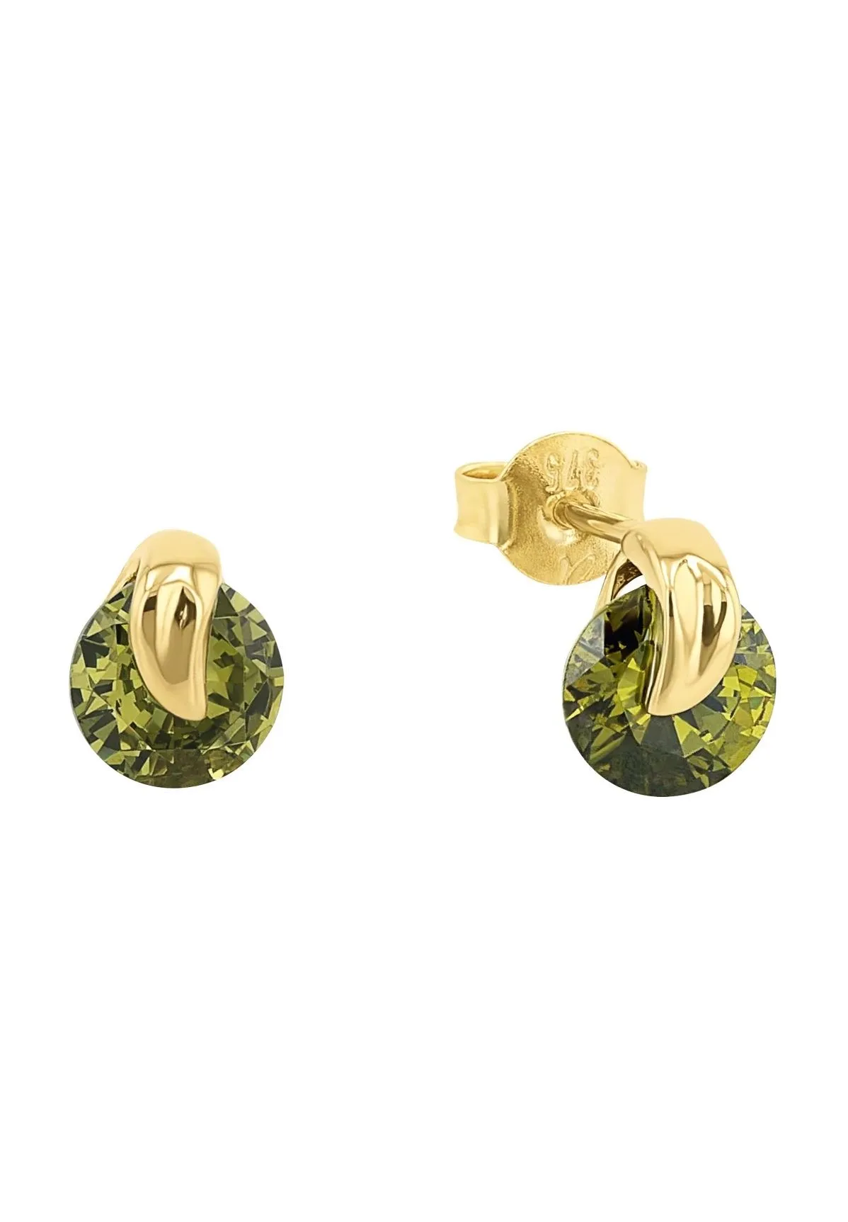 Grüne Kristall Gold Ohrstecker