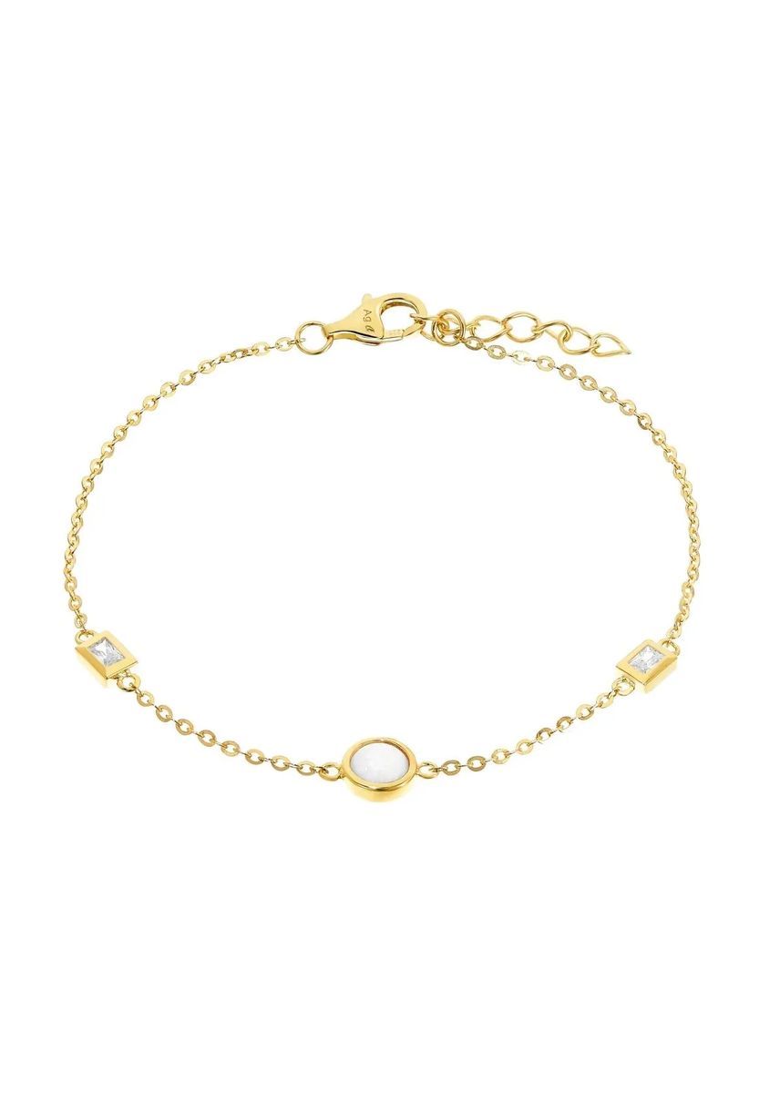 Zartes goldenes Armband mit Perlmuttakzent