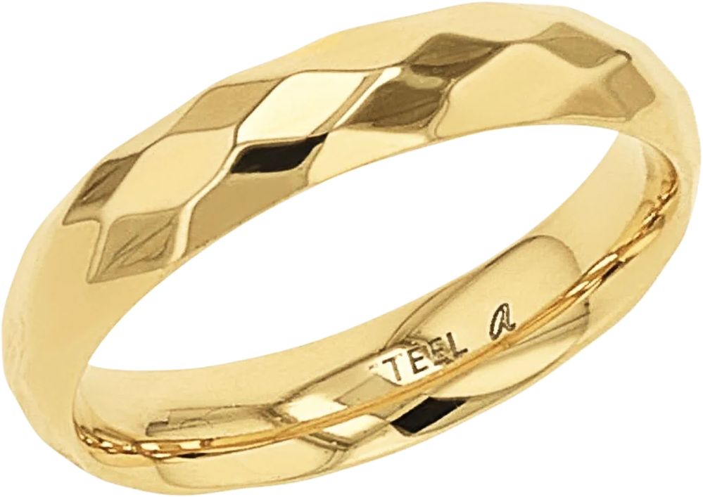 Goldfarbener facettierter Bandring