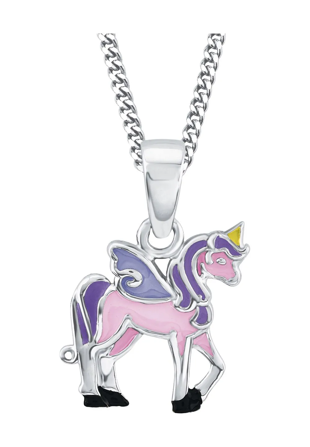 Emaille Einhorn Anhänger Halskette