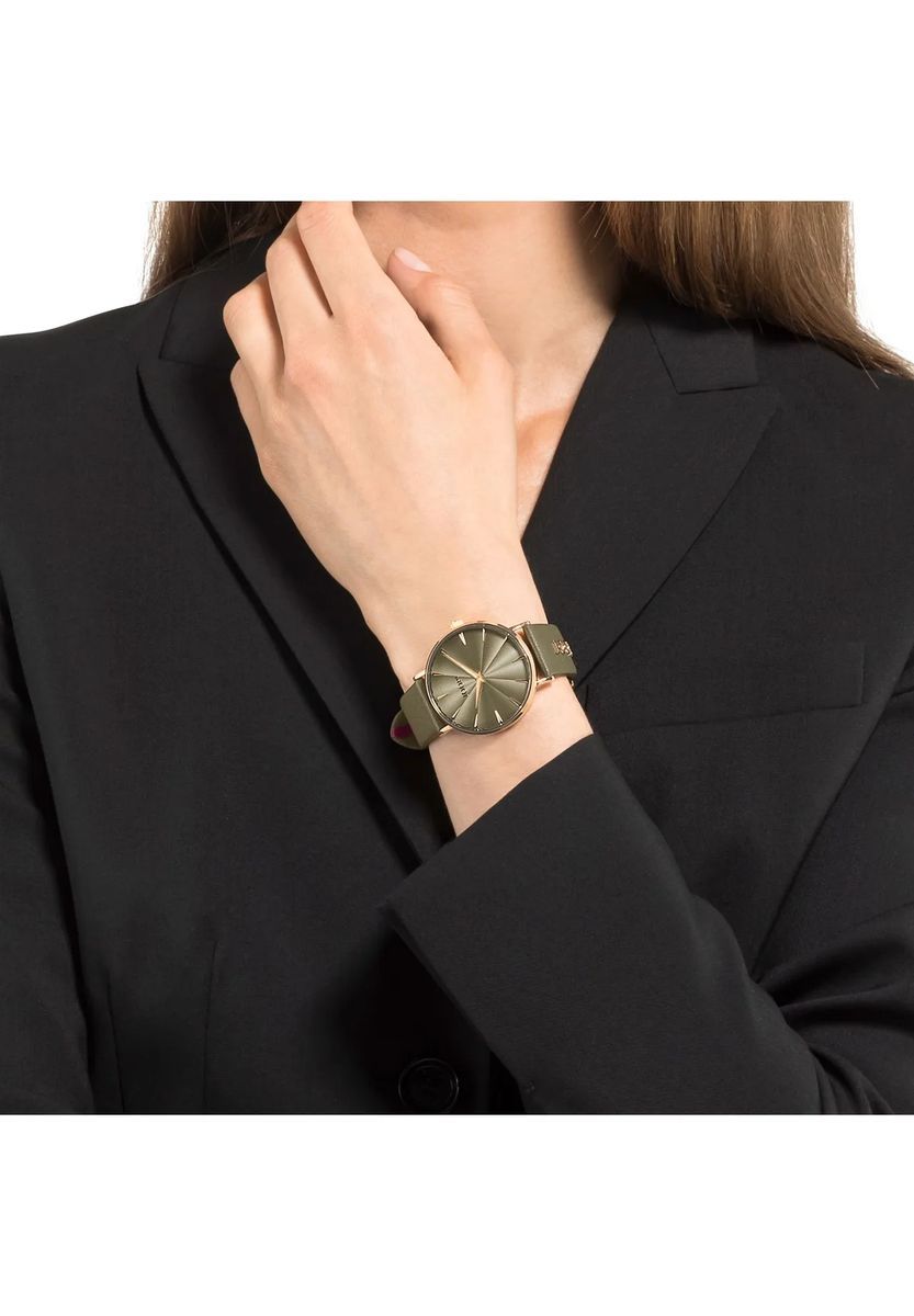 Elegante Damenarmbanduhr mit Lederarmband