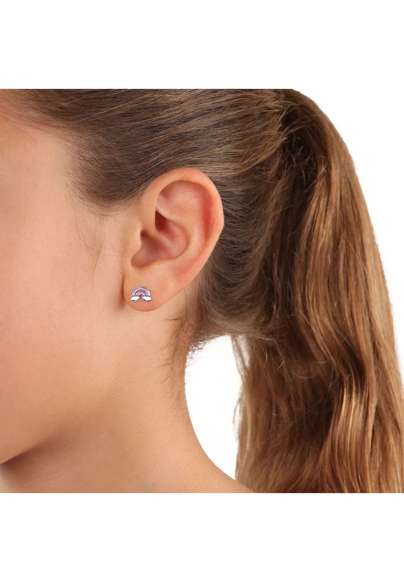 Regenbogen Ohrstecker Sterling Silber