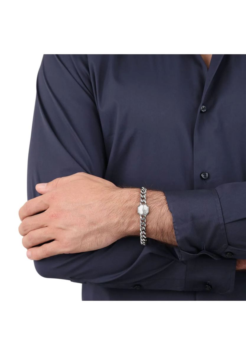JOOP! Armband für Herren, Edelstahl, Silber, 21,5 CM