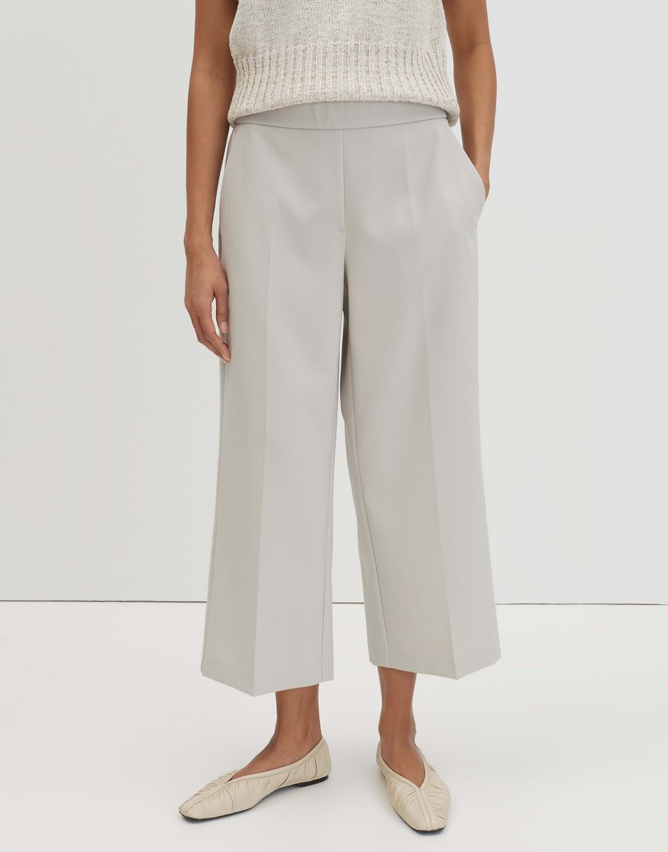 Cropped Culottes mit weitem Bein und Taschen