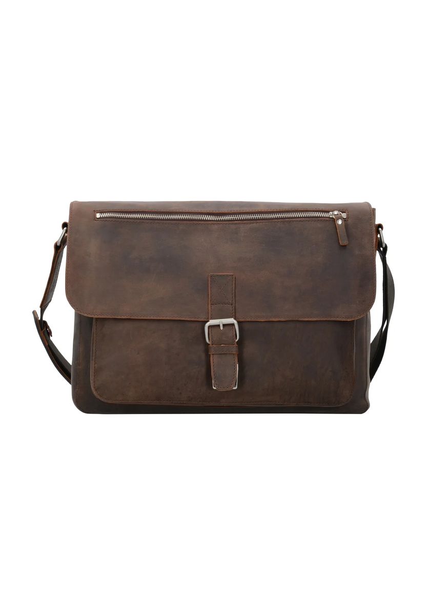 Leder Messenger Bag mit Laptopfach
