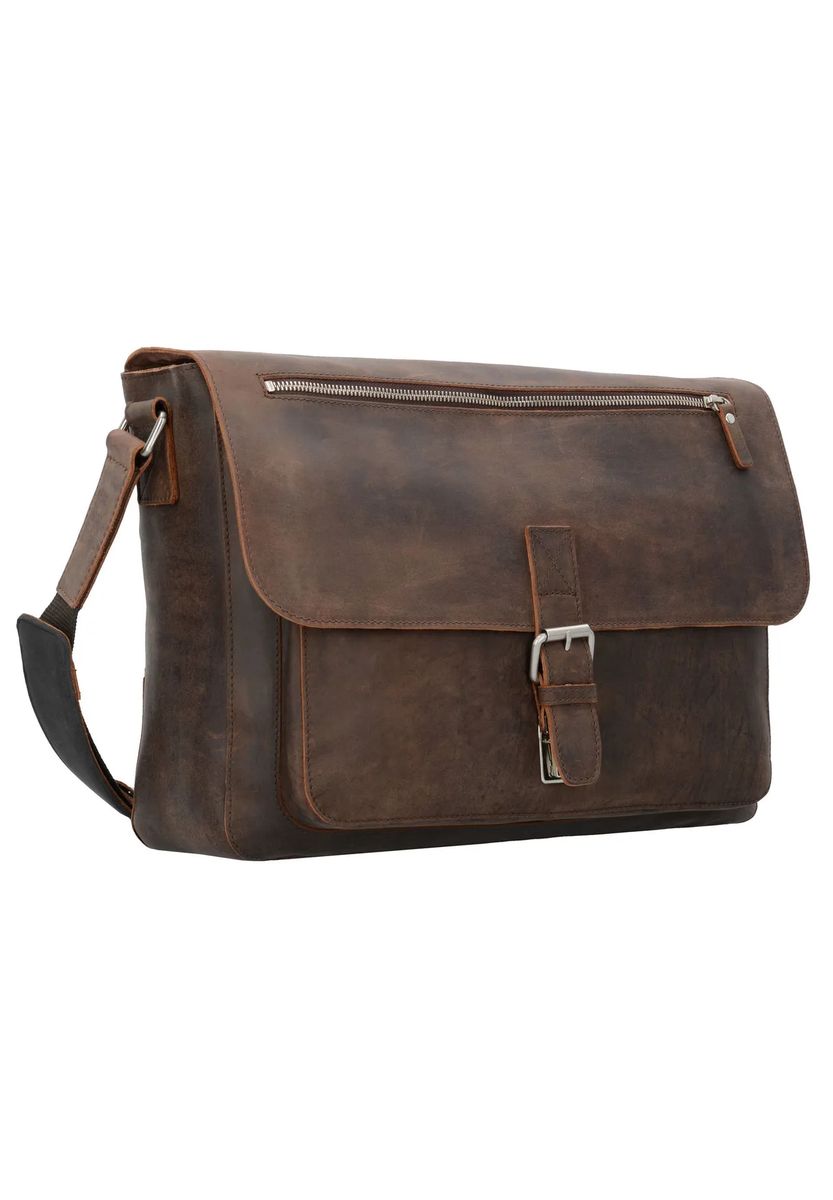 Leder Messenger Bag mit Laptopfach
