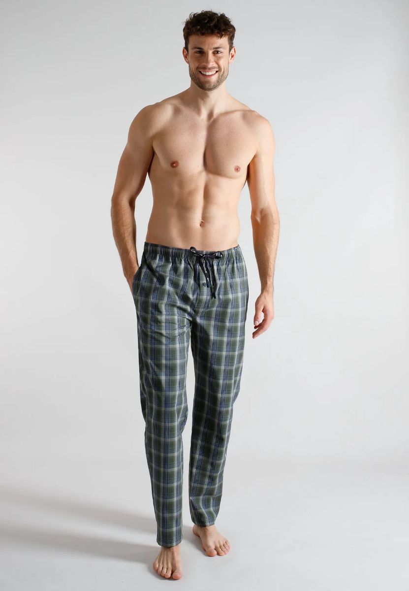 Herren Flanell Pyjamahose mit Karomuster