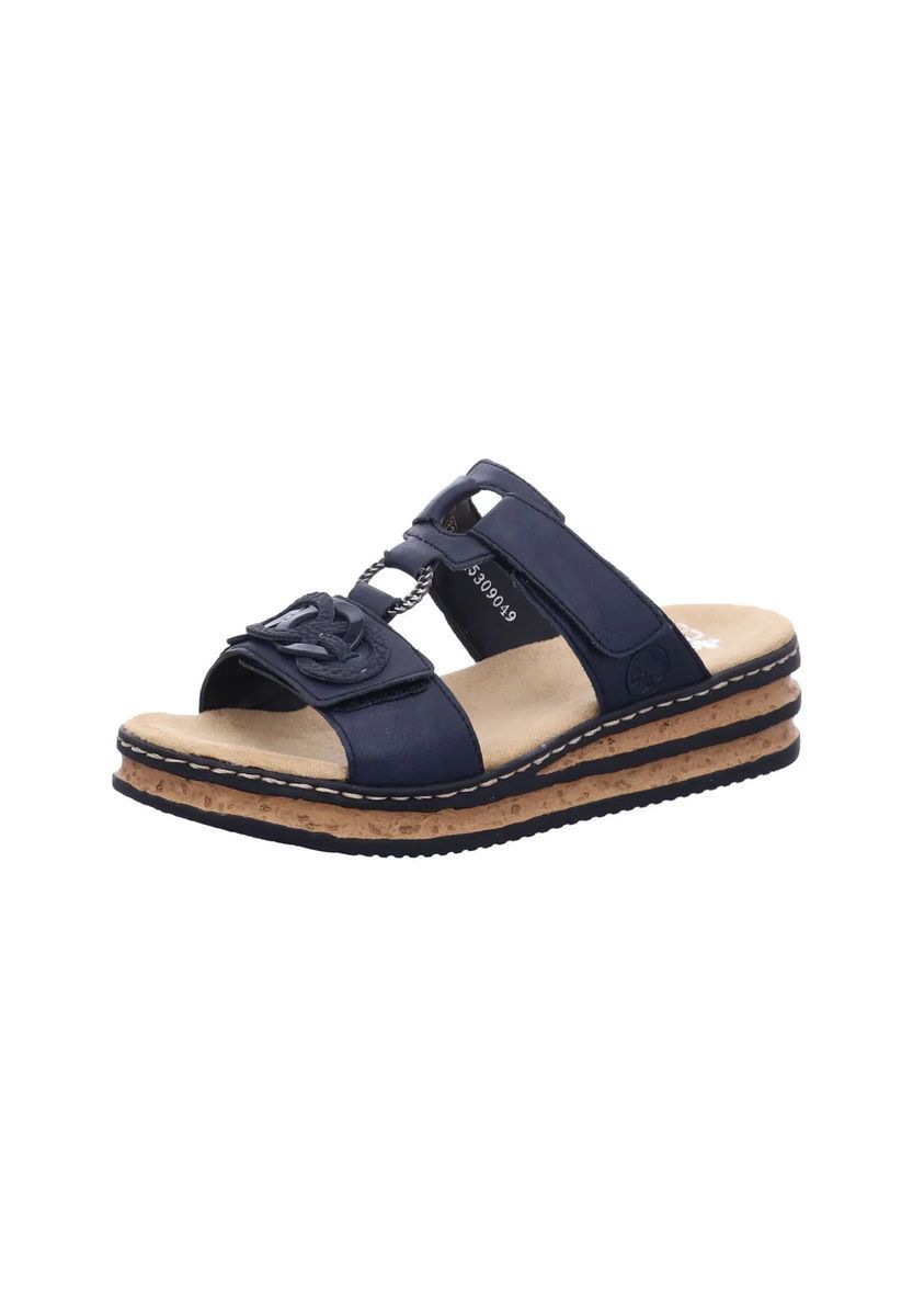 Blaue Bequeme Plateau Sandale