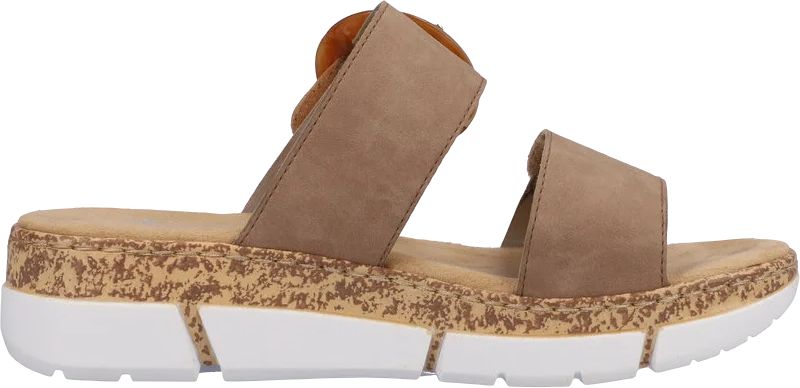 Pantoletten mit Schnalle in Beige