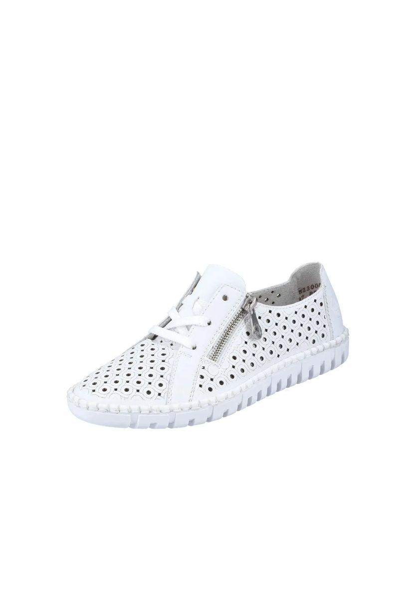 Perforierter Leder Schnürhalbschuh