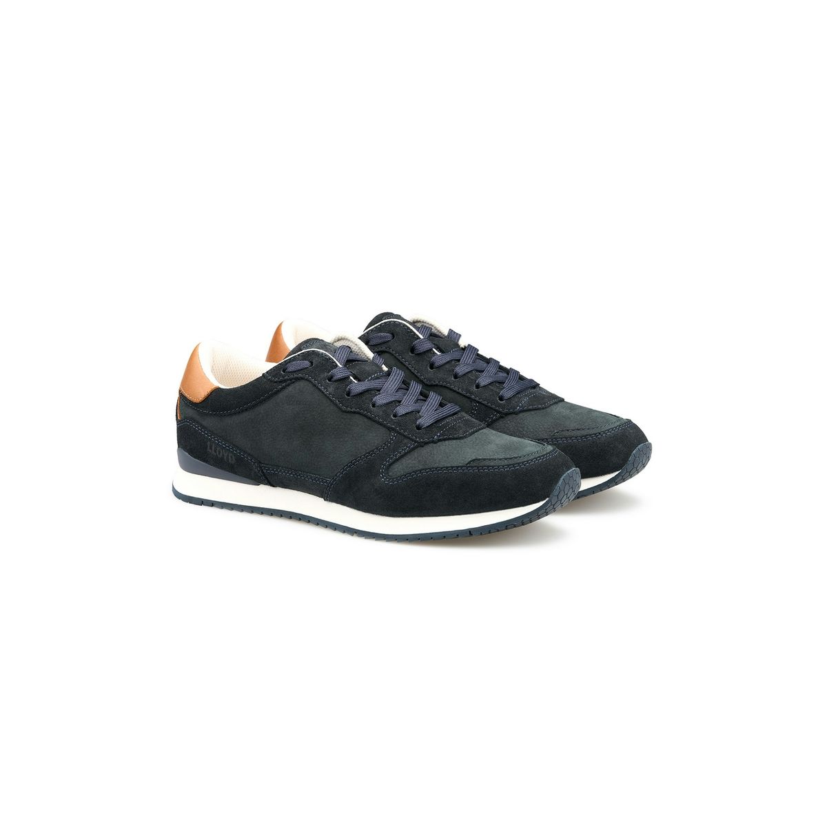 Low-Top Leder- und Wildleder-Sneaker