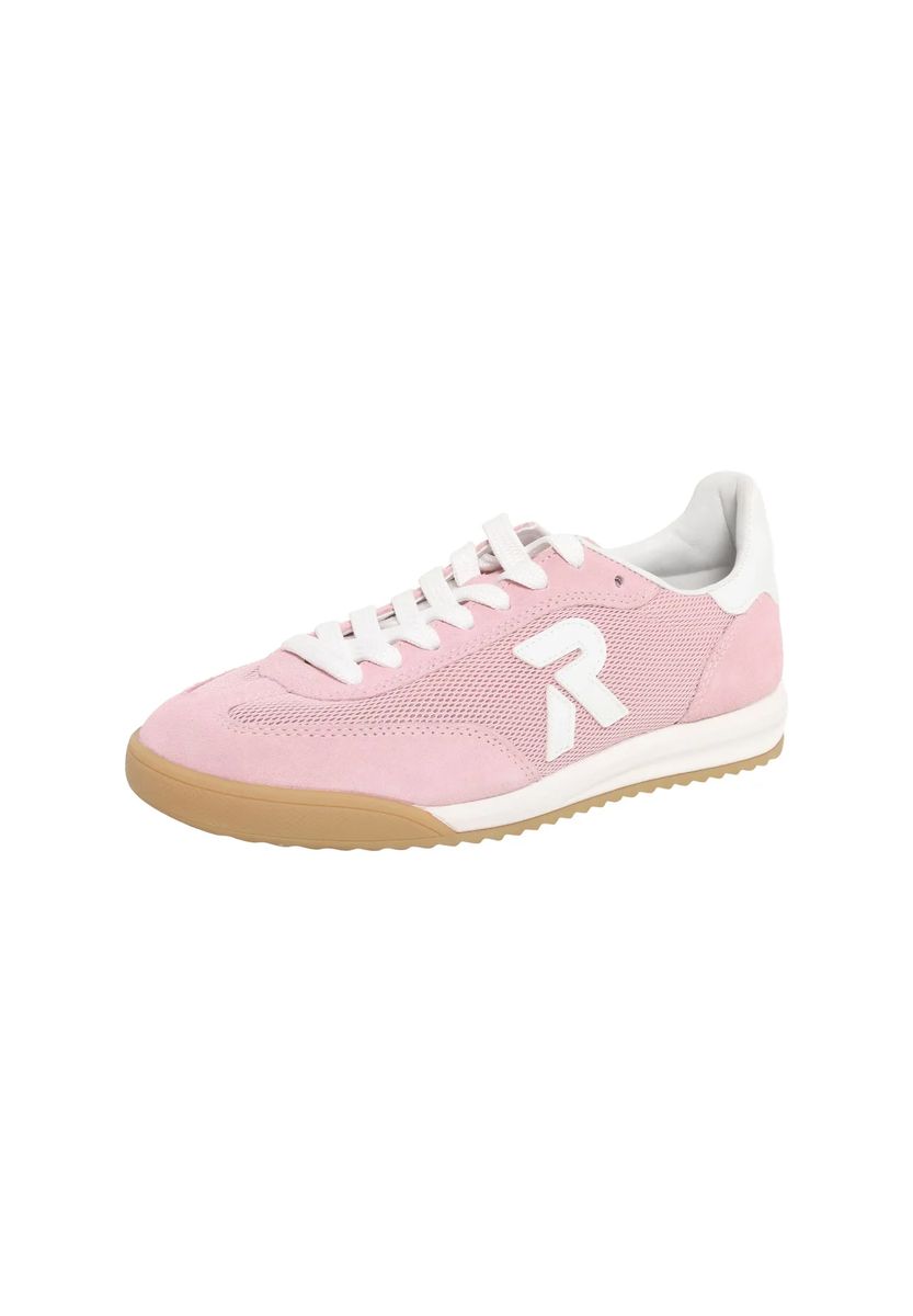 Lässiger rosa Leder Low-Top Sneaker