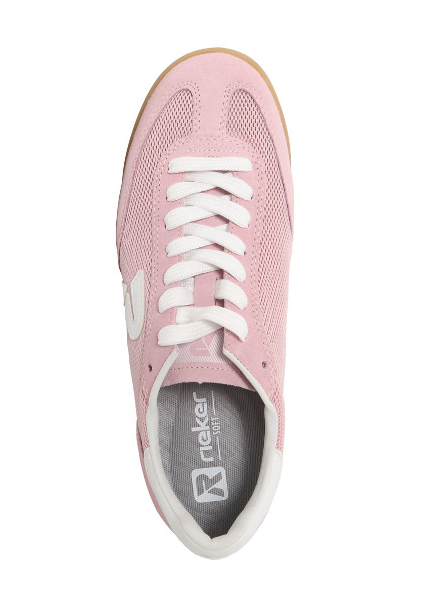Lässiger rosa Leder Low-Top Sneaker