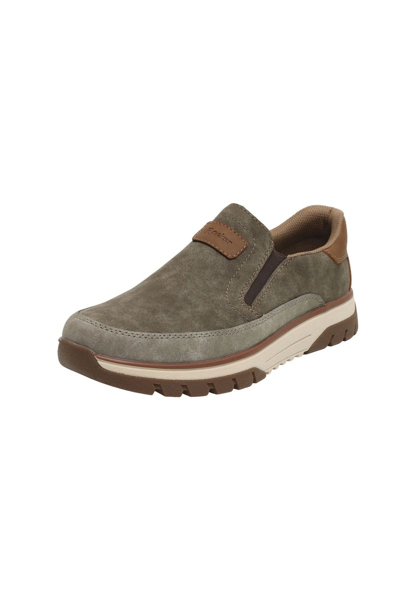 Lässiger Slipper Loafer aus Wildleder in Taupe